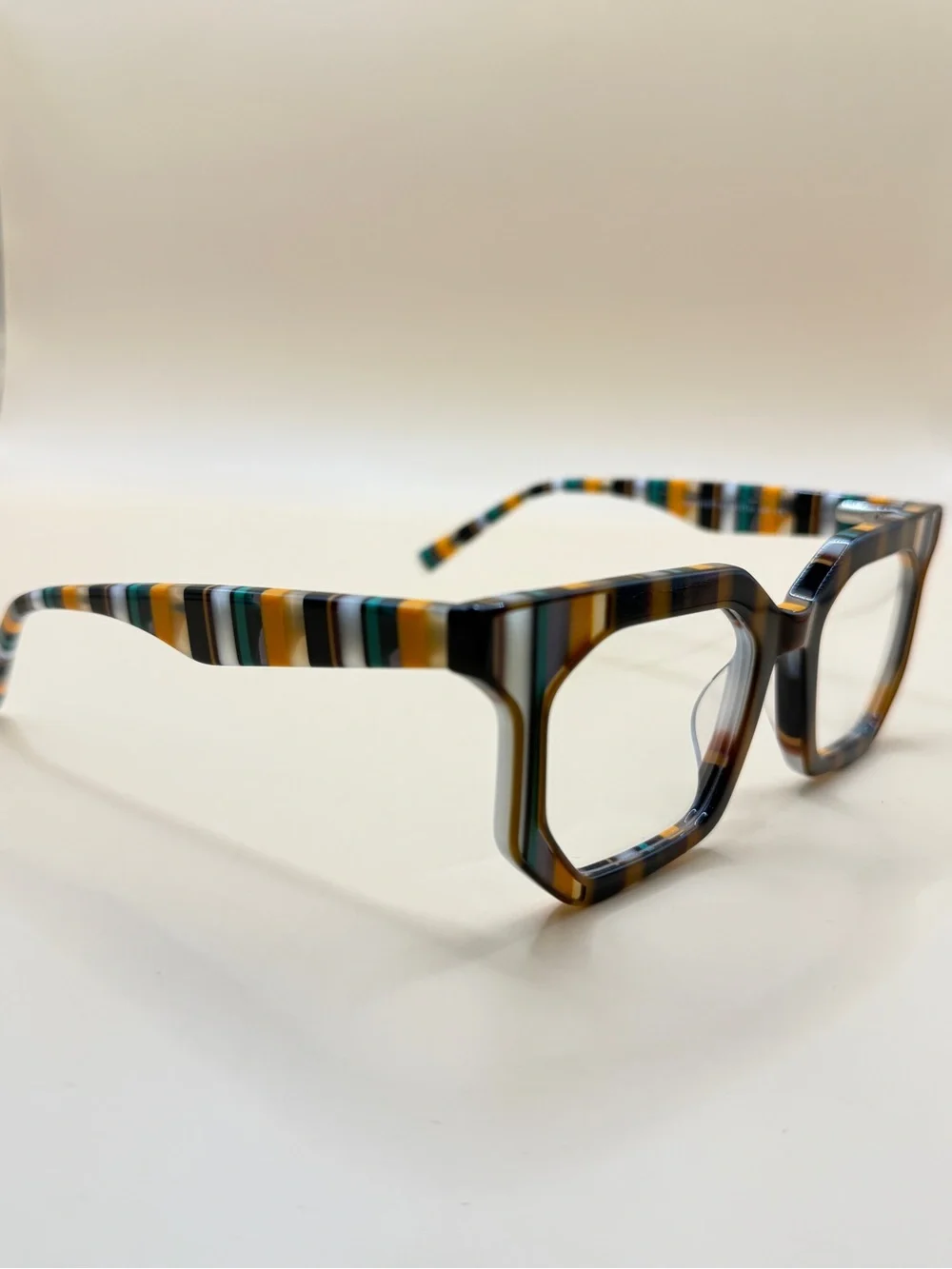 Vooglam Multicolor Striped Glasses Frame, No prescription